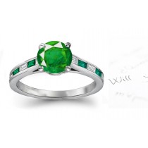 May Birthstones: Channel Set Emerald & Diamond Ring in 14k White Gold Size 2.72 1.53 mm