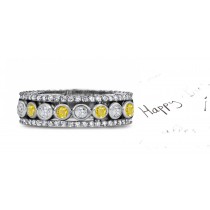 Brilliant: Sparkling Glittering Yellow Sapphire Diamond Eternity Band