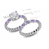 Glittering: Purple Sapphire & White Diamond Micro Pave Ring