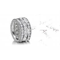 Endless Variety: Platinum Twinkling Three Row Diamond Eternity Ring