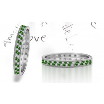 New Milgrain Emerald & Diamond Eternity Ring