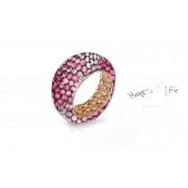 High Quality Multi-Colored Diamonds & Precious Stones Eternity Band Rings