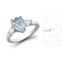 Pears Blue Diamond Designer Ring