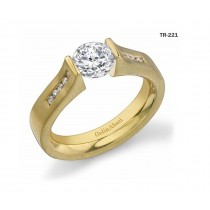 Modern Settings: Tension Set New Diamond Solitaire Ring & Diamond Accent