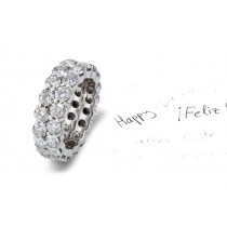 Impeccable: Three Sparkling Rows of Well-Cut Round Diamond Eternity Ring in Gold
