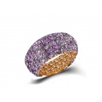 Eternity Ring with Purple Sapphires in Gold or Platinum