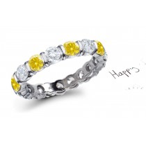 Bar Set Yellow Diamond & White Diamonds Yellow Diamond Eternity Ring