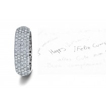 Micropavee Diamonds 5 Stone Row Wedding Ring in Platinum & Gold