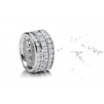 Tailor Designed Sparkler of Baguette Cut Diamonds bordered by row of Asscher Cut Diamonds in 4.0 to 5.50 carats