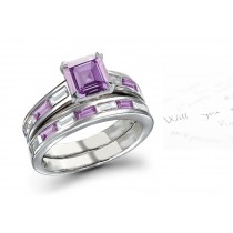 Very Popular For Long Purple Sapphire Diamond Ring