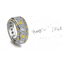 Brilliant: Streaming Sparkling Glittering Popular Yellow Sapphire Diamond Eternity Band