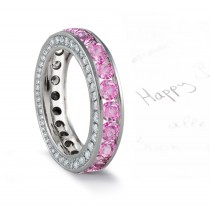 Pink Sapphire Diamond Wedding Bands