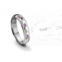 Burnish Set Purple Diamond Eternity Ring