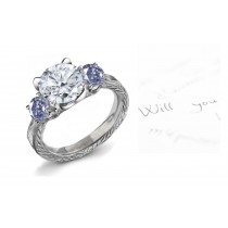 Blue Colored Diamonds & White Diamonds Fancy Blue Diamond Engagement Rings