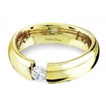 Platinum Gold Tension Set Ring