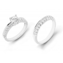 Diamond Engagement Side Accent Platinum Ring. 