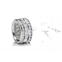 Impeccable: Glittering Trio Diamond Eternity Ring in Ring Size 3 to 8