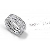 Sparkler: Diamond Ring with Diamonds in Center & Sides in Platinum