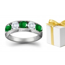 Shine More Brilliantly: Platinum & Diamond Emerald Five Stone Ring