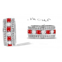 View Stacked Ruby & Diamond Eternity Wedding Anniversary Ring