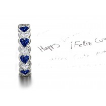 Visions of Heaven: Special Design Heart Sapphire & Heart Diamond Eternity Ring