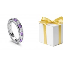 Craftsmanship: Classic Purple Sapphires & Diamonds Eternity Ring