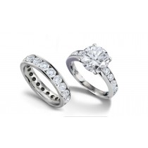 Designer Heart Diamond and Round Diamond Accents Engagement Ring & Matching Wedding Band in Platinum