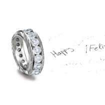 Evoking Diamonds: View This Stylish Diamond Wedding Ring Side Feature Profusely Embossed with Scroll, Floral & Leaf Motifs