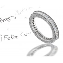 Stars in Stable Orbit: Hand Engraved Diamond Vintage Diamond Eternity Wedding Ring in 14k Gold