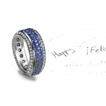 Fantastic: MicropavéSurmounted Sapphire & Diamond Eternity & Diamond Halo Band