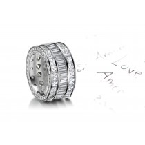 Asscher Cut & Round Diamond Triology Ring