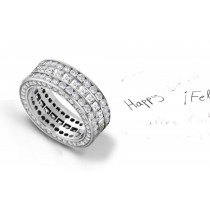 Glowing: Diamond Eternity Ring with Diamonds in Center & Shank Sides