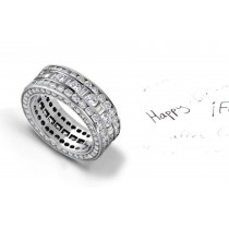 Elegant: Diamond Eternity Ring with Diamonds in Center & Sides