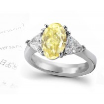 Yellow Diamond Oval Ring