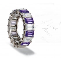 Very Popular Purple Sapphire and Diamond Eternity Band