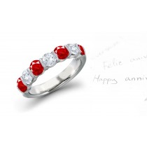 Ruby & Diamond 7-Stone Anniversary Ring