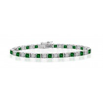 Premier Designer Colored Gemstone Jewelry Collection: New Emerald & Diamond Bracelet and Necklace