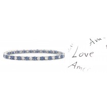 Blue Colored Diamonds & White Diamonds Fancy Blue Diamond Fancy or Plain Link Bracelet and Padlock and Key