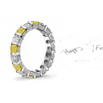 Engraved Diamond & Sapphire Wedding Rings