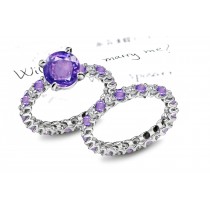 Glittering: Purple Sapphire & White Diamond Micro Pave Ring