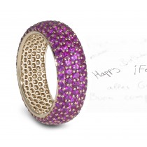 This Stunning pave Set Purple Sapphire Eternity Ring