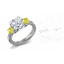 Yellow Colored Diamonds & White Diamonds Fancy Yellow Diamond Engagement Rings