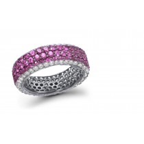 pave Set Pink Sapphire & Diamond Eternity Bands