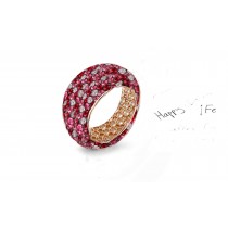 High Quality Multi-Colored Diamonds & Precious Stones Eternity Band Rings