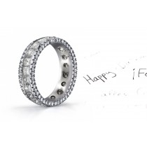 MIX AND MATCH: Designer Diamond Band Channel Set with Baguette Diamonds & Side Diamond Halo in Gold