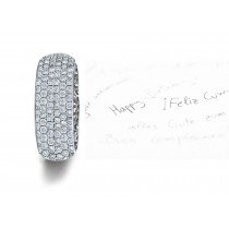 Micropavee Diamonds 6 Stone Row Wedding Ring in Platinum & Gold