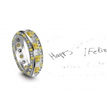 Sparkling: Yellow Sapphire & Diamond Eternity Rings