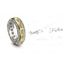 Fascination: Yellow Sapphire & Diamond Eternity Rings