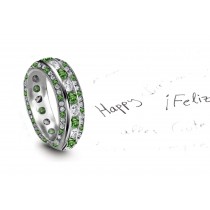 Amazing: Green Sapphire & Diamond Eternity Rings