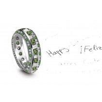 Breathtaking: Green Sapphire & Diamond Eternity Rings